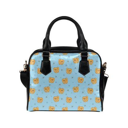 Pomeranians Pattern Print Design A03 Shoulder Handbag