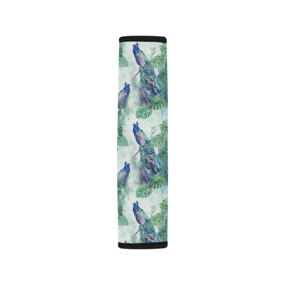 Peacock Pattern Print Design A02 Car Seat Belt Cover