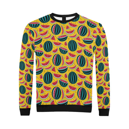 Watermelon Pattern Print Design WM02 Men Long Sleeve Sweatshirt