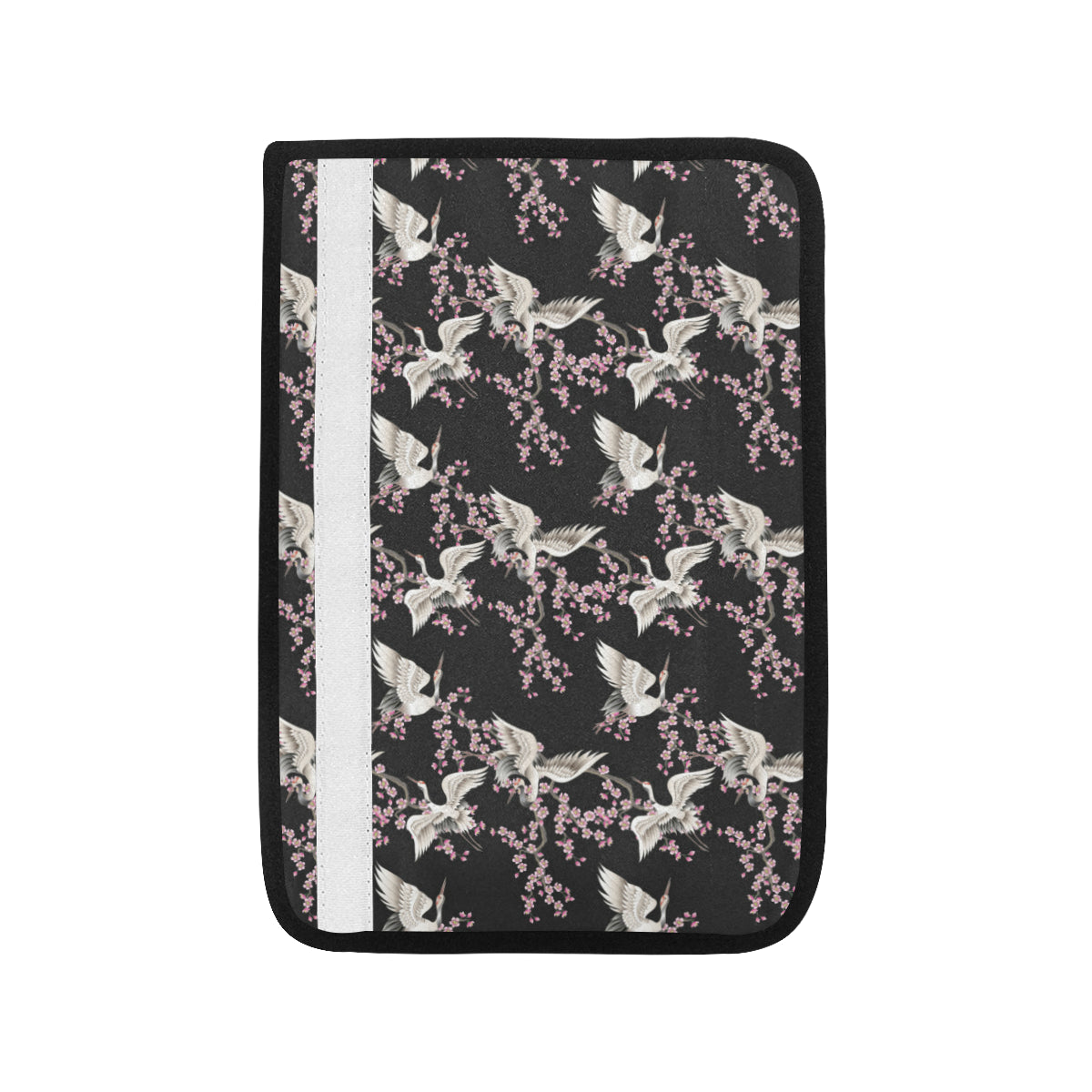 Crane Pattern Print Design 01 Car Seat Belt Cover