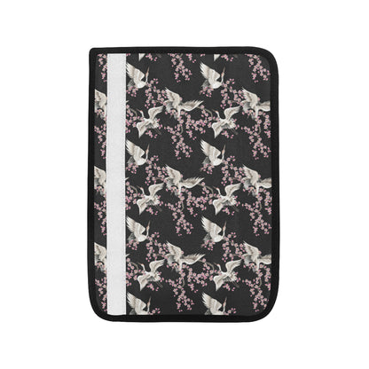 Crane Pattern Print Design 01 Car Seat Belt Cover