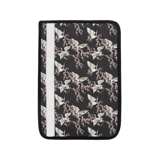 Crane Pattern Print Design 01 Car Seat Belt Cover