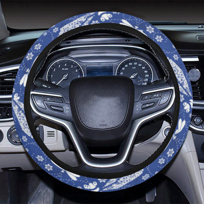 Dragonfly Pattern Print Design 03 Steering Wheel Cover with Elastic Edge