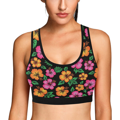 Hibiscus Pattern Print Design HB029 Sports Bra