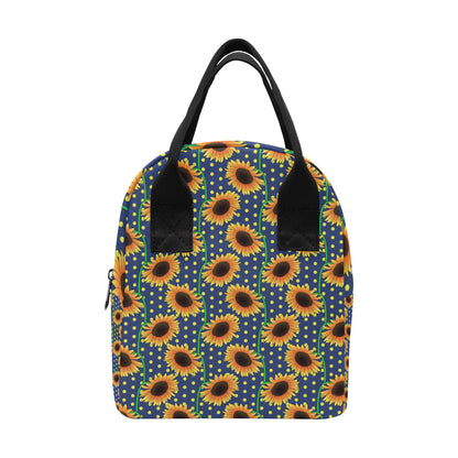 Sunflower Pattern Print Design SF03 Insulated Lunch Bag