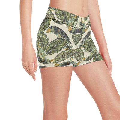 Banana Leaf Pattern Print Design BL08 Yoga Shorts