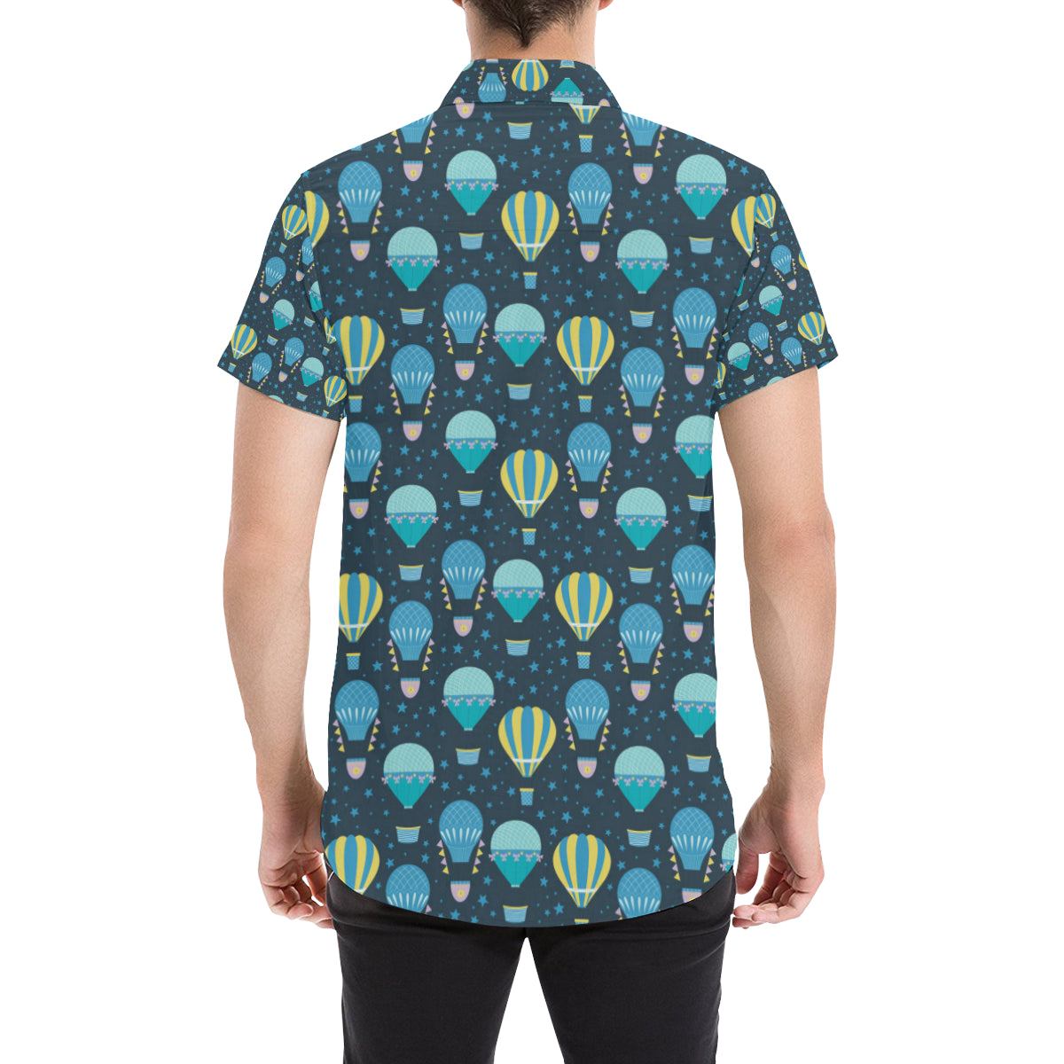 Ballon Pattern Print Design 06 Men's Short Sleeve Button Up Shirt