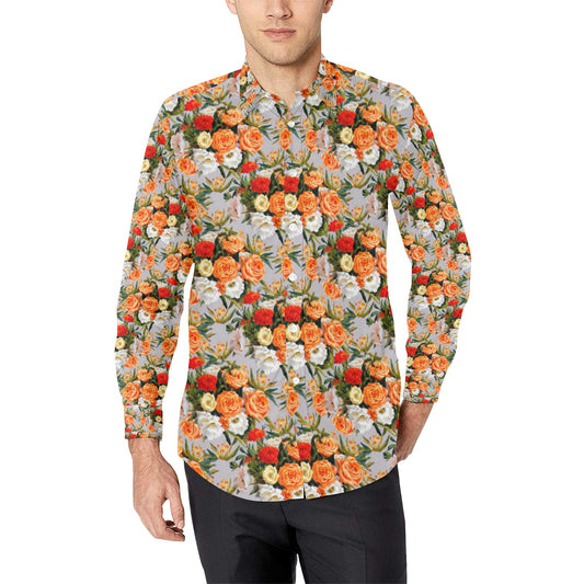 Lisianthus Pattern Print Design LT04 Men's Long Sleeve Shirt