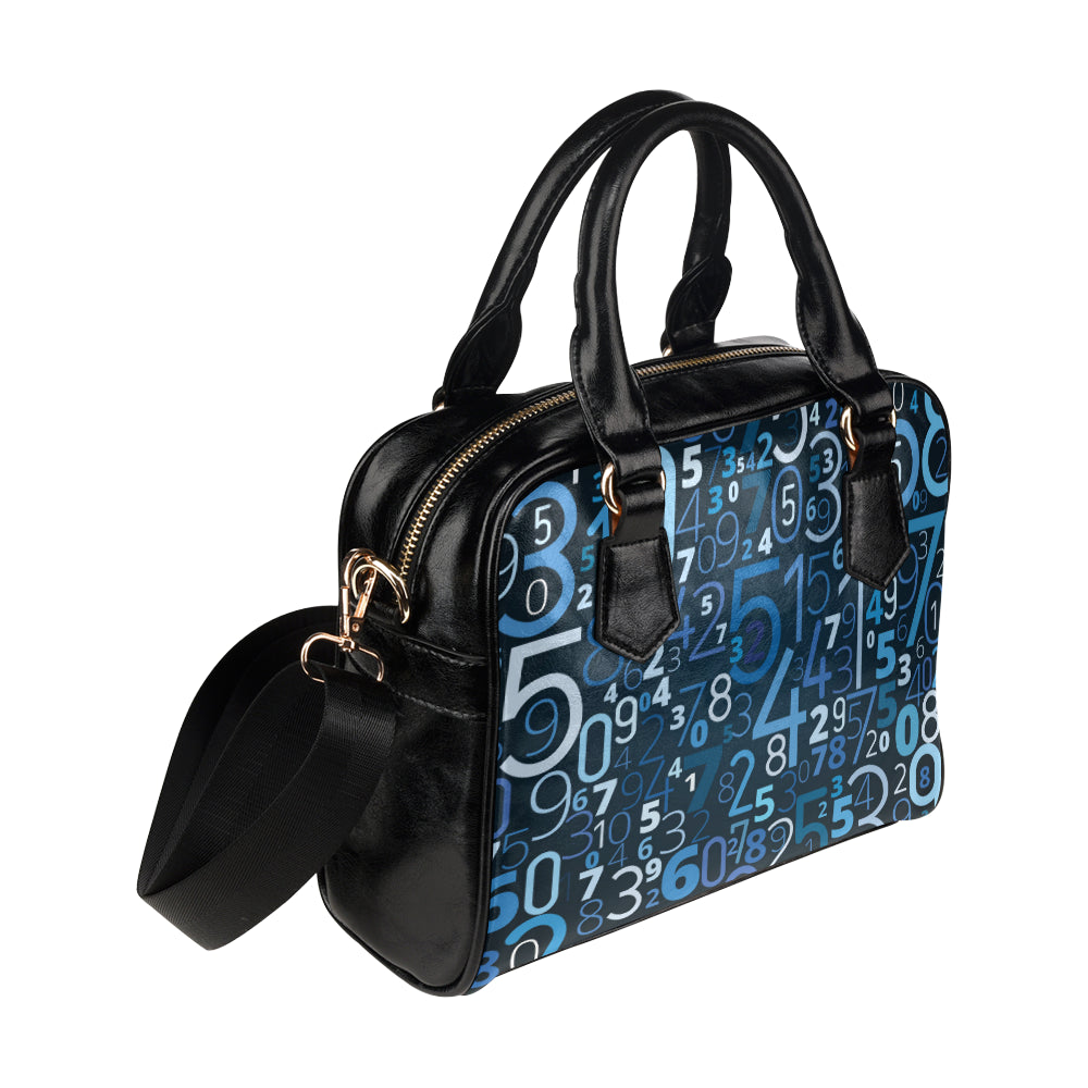 Number Pattern Print Design A02 Shoulder Handbag
