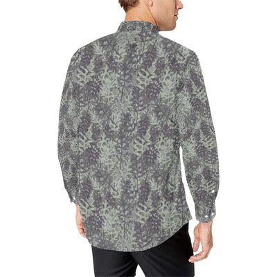 Camouflage Fern Pattern Print Design 05 Men's Long Sleeve Shirt