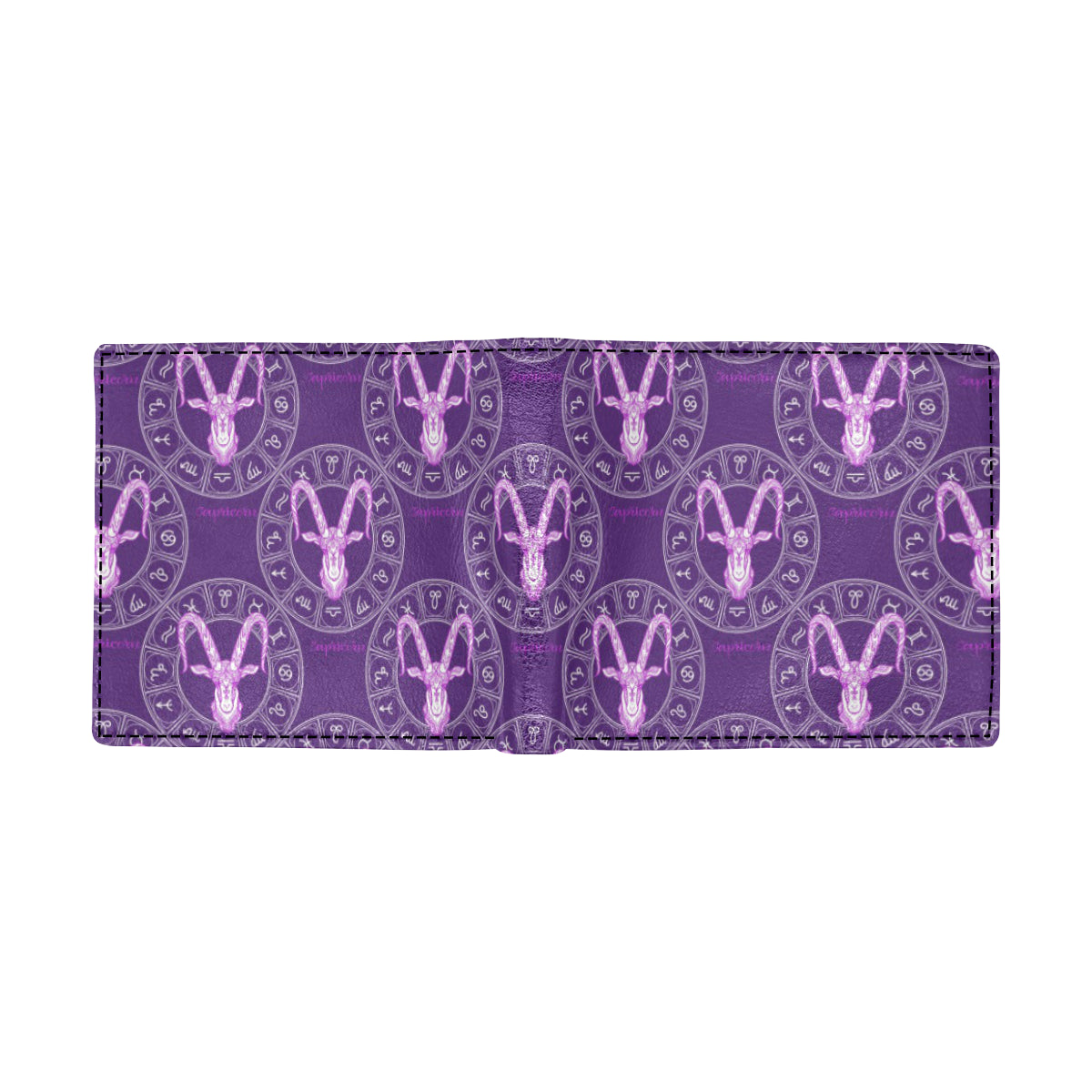 Capricorn Zodiac Pattern Print Design 04 Men's ID Card Wallet