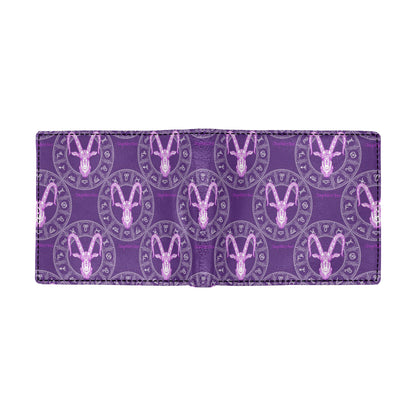 Capricorn Zodiac Pattern Print Design 04 Men's ID Card Wallet