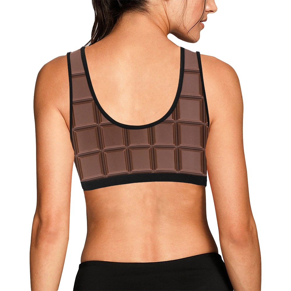 Chocolate Pattern Print Design 03 Sports Bra