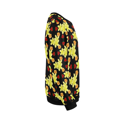 Yellow Plumeria Pattern Print Design PM04 Men Long Sleeve Sweatshirt