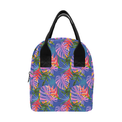 Tropical Flower Pattern Print Design TF025 Insulated Lunch Bag