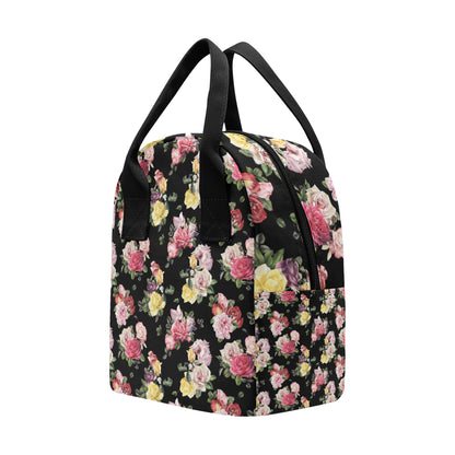 Rose Pattern Print Design RO010 Insulated Lunch Bag