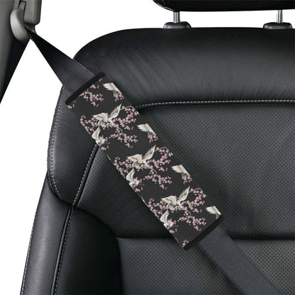 Crane Pattern Print Design 01 Car Seat Belt Cover