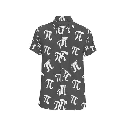 Pi Day Pattern Print Design A02 Men's Short Sleeve Button Up Shirt