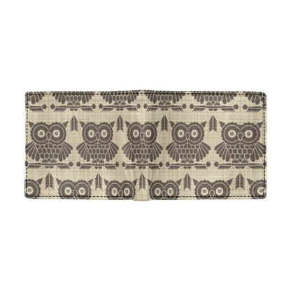 Owl Pattern Print Design A01 Men's ID Card Wallet
