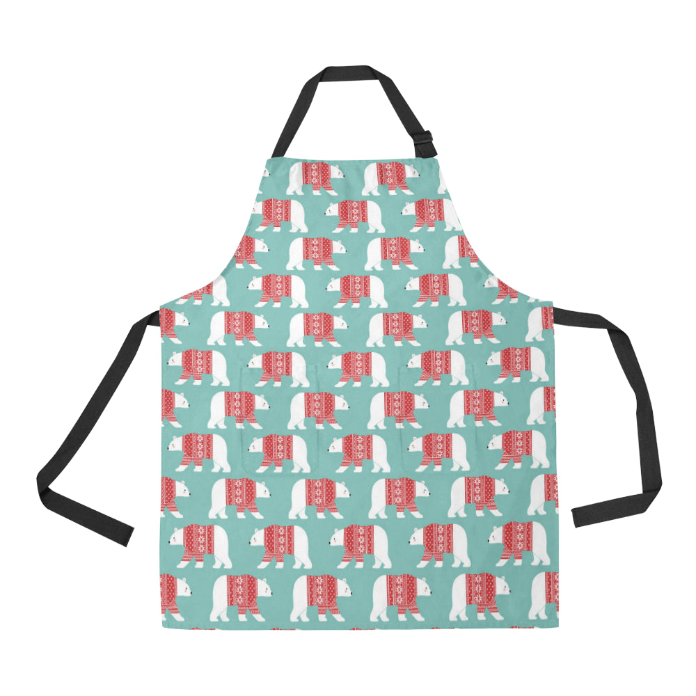 Polar Bear Pattern Print Design A04 Apron with Pocket