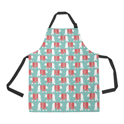 Polar Bear Pattern Print Design A04 Apron with Pocket