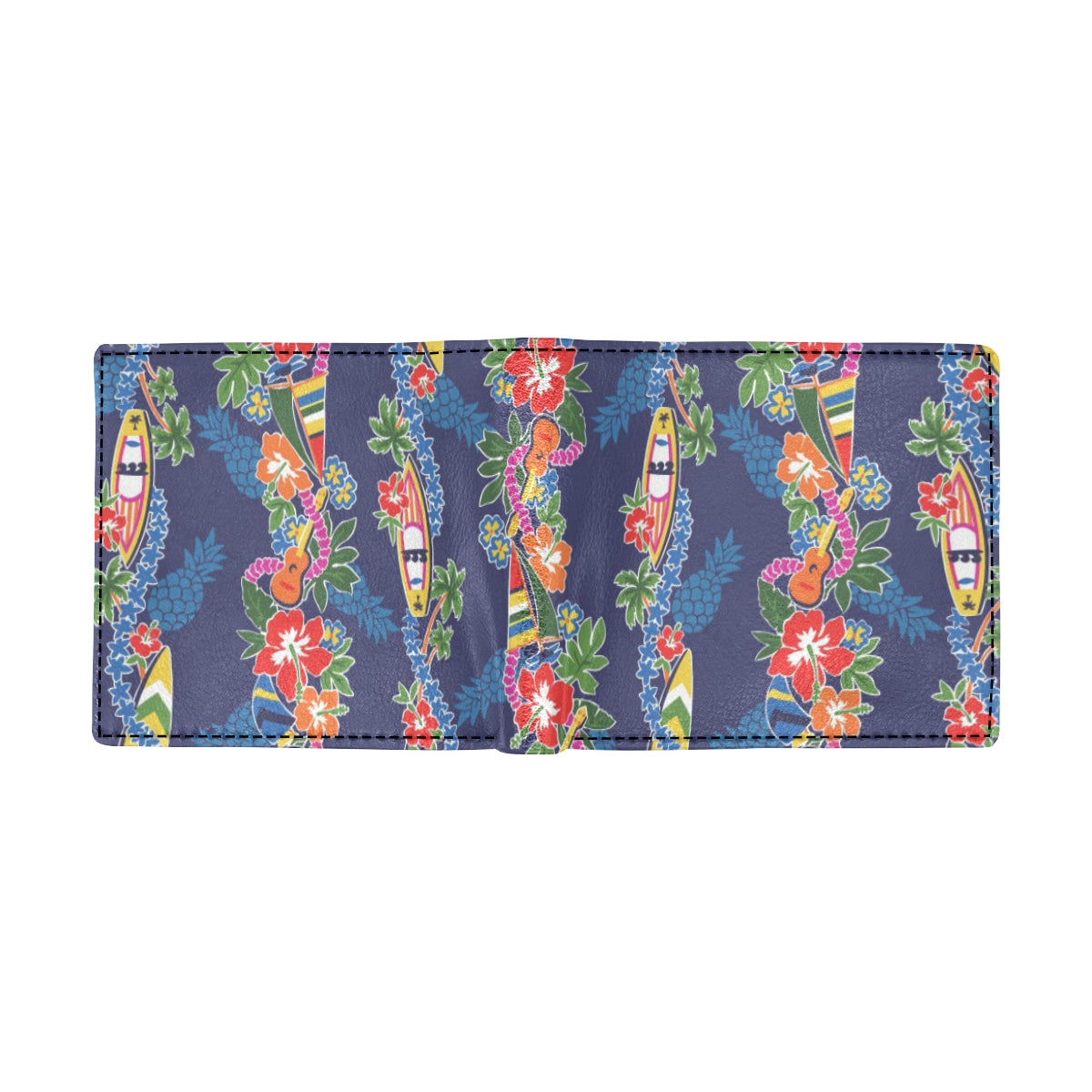 Hawaiian Themed Pattern Print Design H04 Men's ID Card Wallet