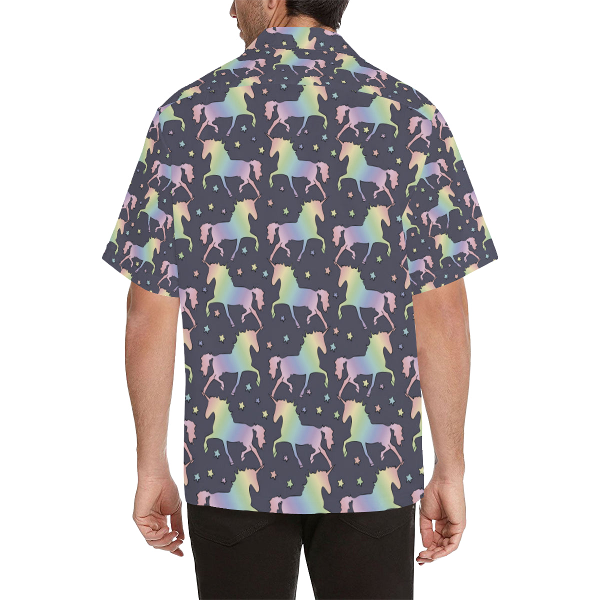 Rainbow Pattern Print Design A05 Men's Hawaiian Shirt