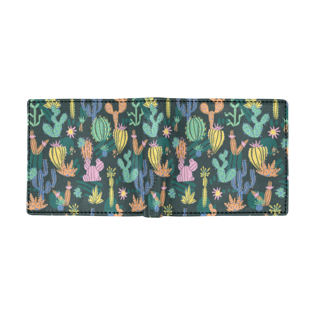 Cactus Pattern Print Design 05 Men's ID Card Wallet