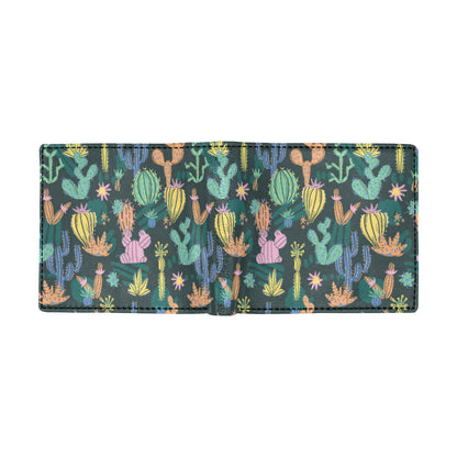 Cactus Pattern Print Design 05 Men's ID Card Wallet