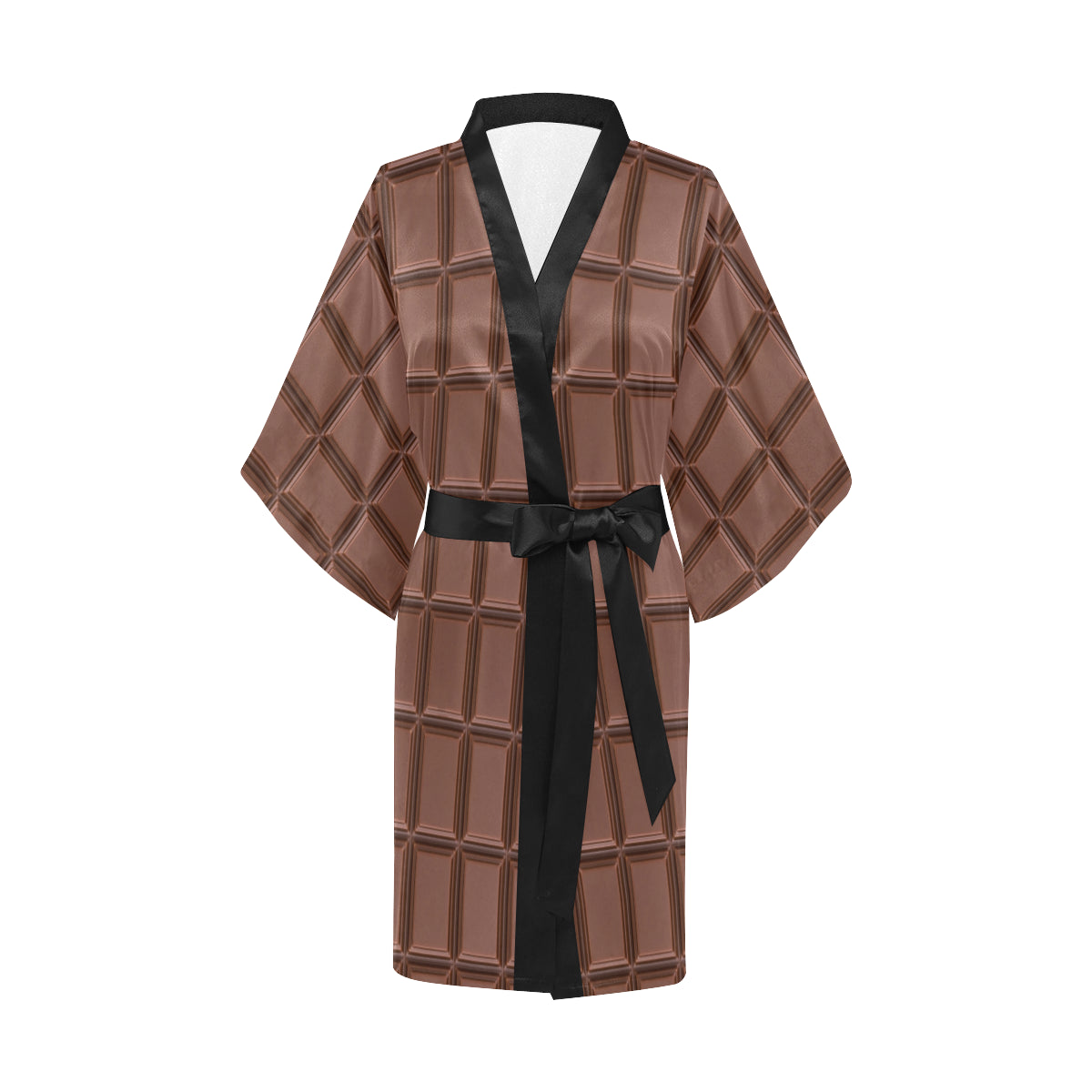 Chocolate Pattern Print Design 03 Women's Short Kimono
