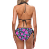 Neon Pink Hibiscus Pattern Print Design HB015 Bikini