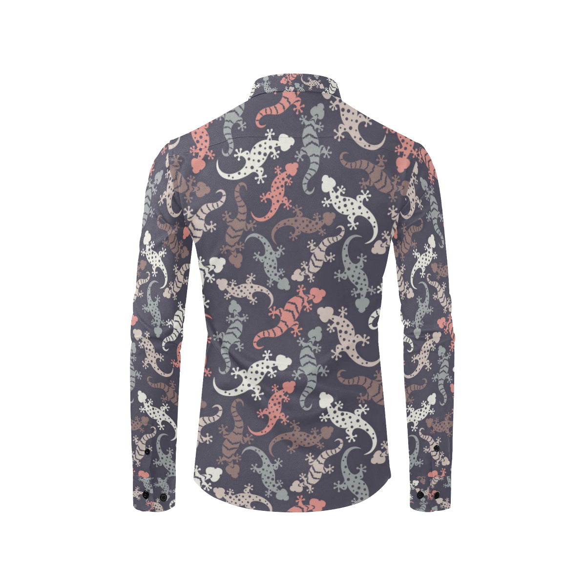 Gecko Pattern Print Design 02 Men's Long Sleeve Shirt