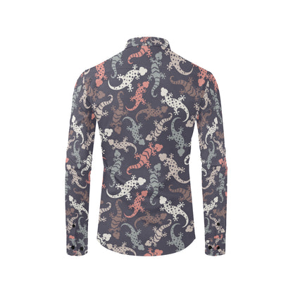 Gecko Pattern Print Design 02 Men's Long Sleeve Shirt