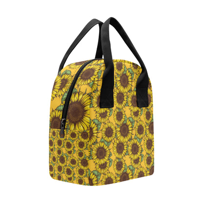 Sunflower Pattern Print Design SF04 Insulated Lunch Bag