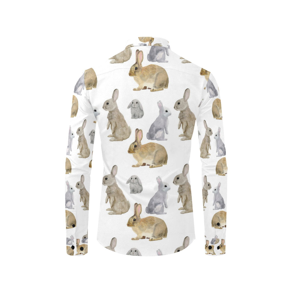 Rabbit Pattern Print Design 02 Men's Long Sleeve Shirt