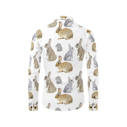 Rabbit Pattern Print Design 02 Men's Long Sleeve Shirt