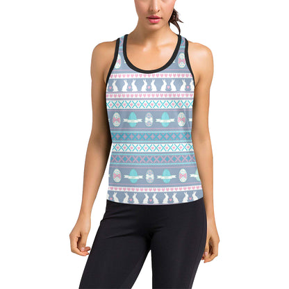 Easter Eggs Pattern Print Design RB013 Women's Racerback Tank Top