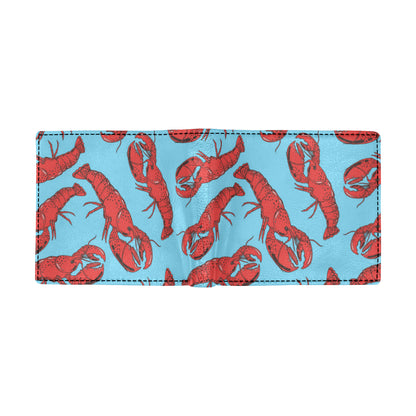 Lobster Red Pattern Print Design 03 Men's ID Card Wallet