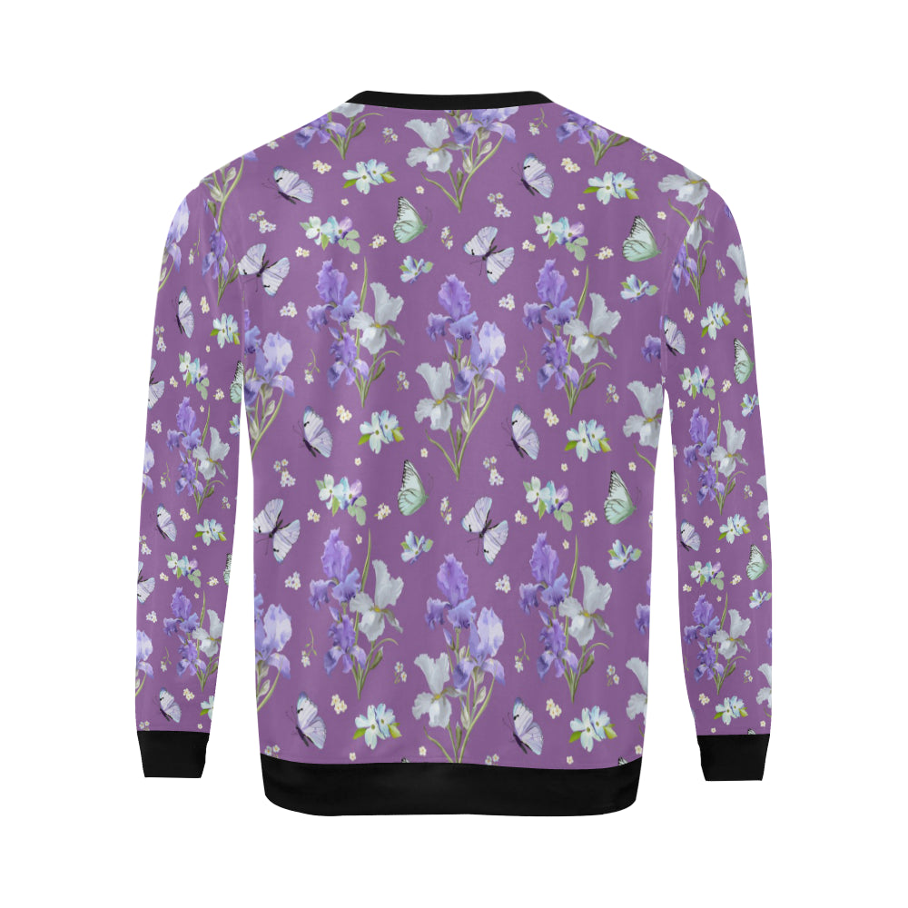 Iris Pattern Print Design IR09 Men Long Sleeve Sweatshirt