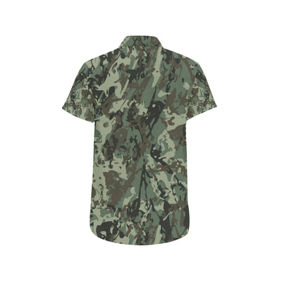 Camouflage Pattern Print Design 06 Men's Short Sleeve Button Up Shirt