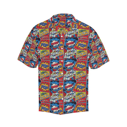 Comic Book Pattern Print Design 03 Men's Hawaiian Shirt