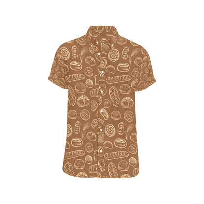 Bread Pattern Print Design 03 Men's Short Sleeve Button Up Shirt