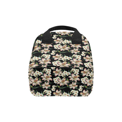 Lily Pattern Print Design LY03 Insulated Lunch Bag