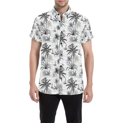 Pacific island Pattern Print Design A04 Men's Short Sleeve Button Up Shirt