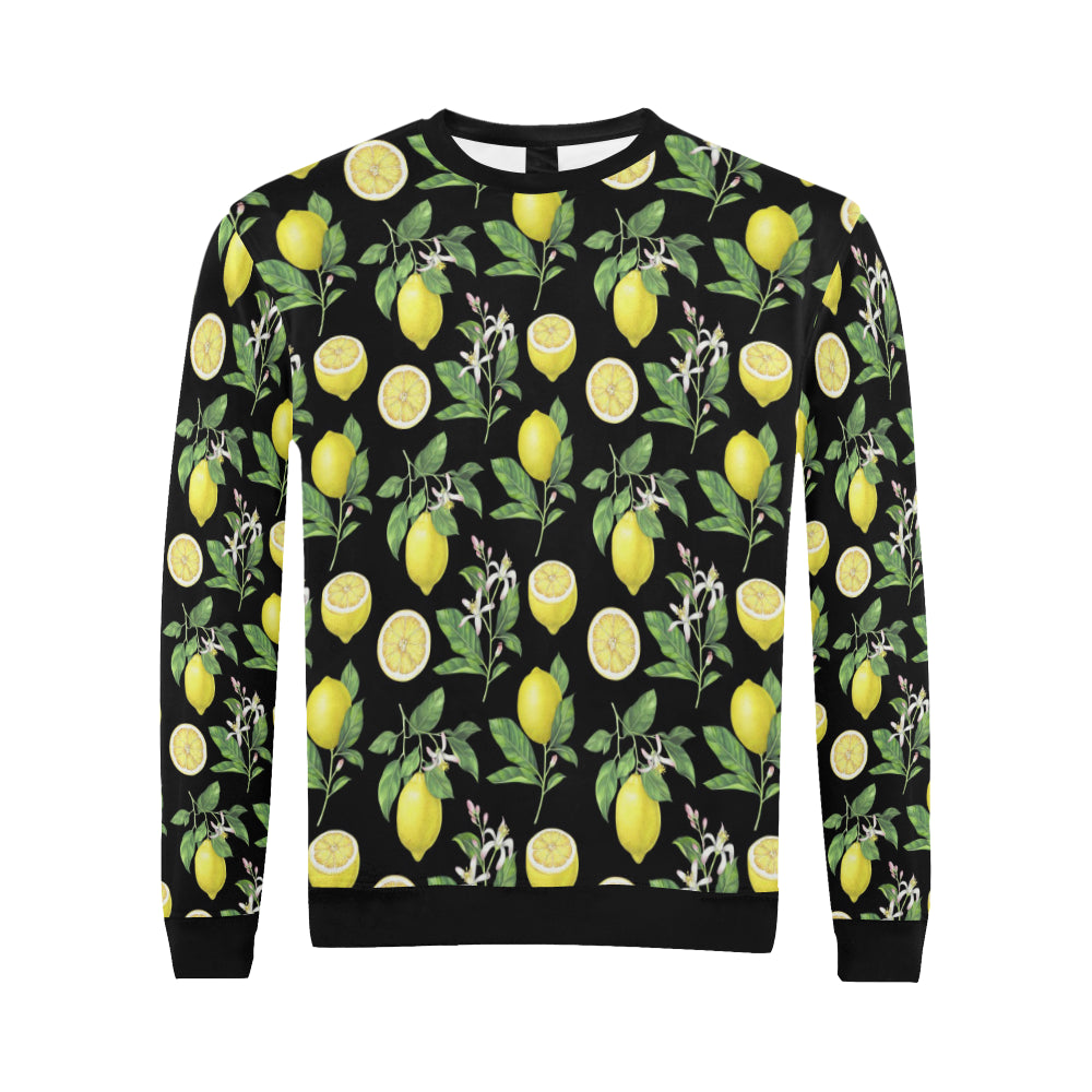 Lemon Pattern Print Design LM02 Men Long Sleeve Sweatshirt