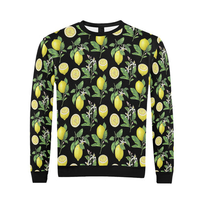 Lemon Pattern Print Design LM02 Men Long Sleeve Sweatshirt