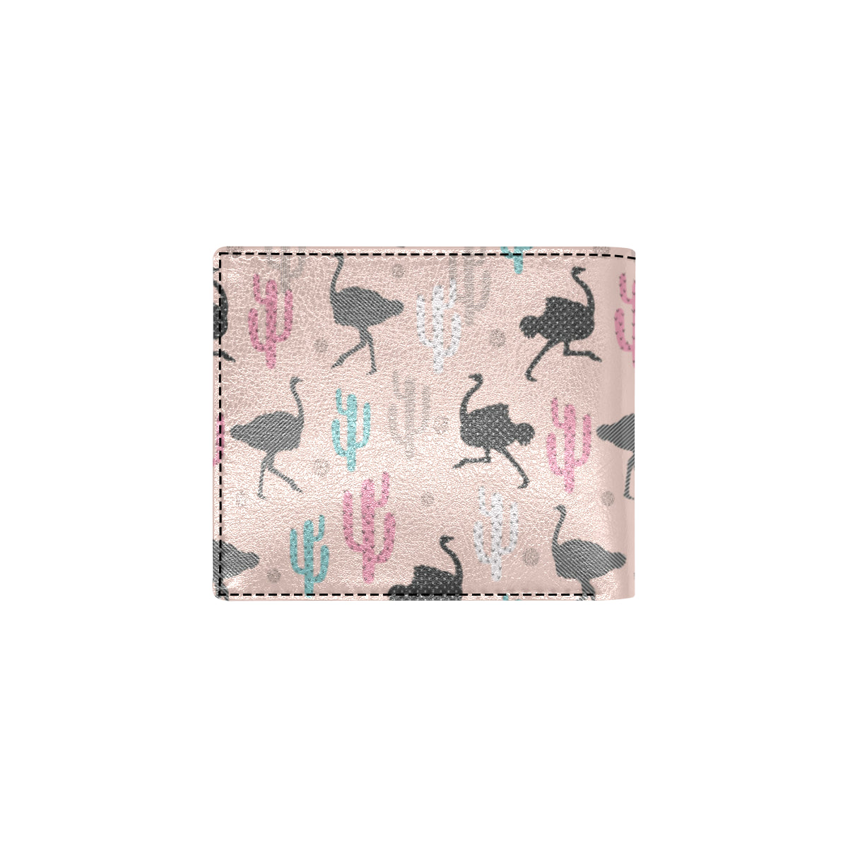 Ostrich Pattern Print Design 03 Men's ID Card Wallet