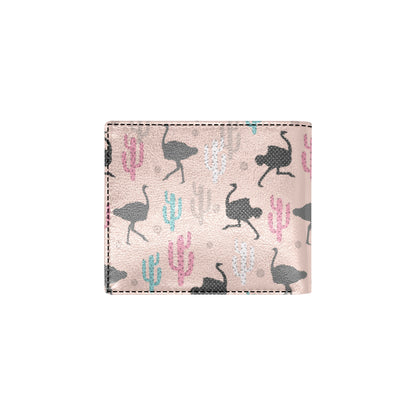Ostrich Pattern Print Design 03 Men's ID Card Wallet