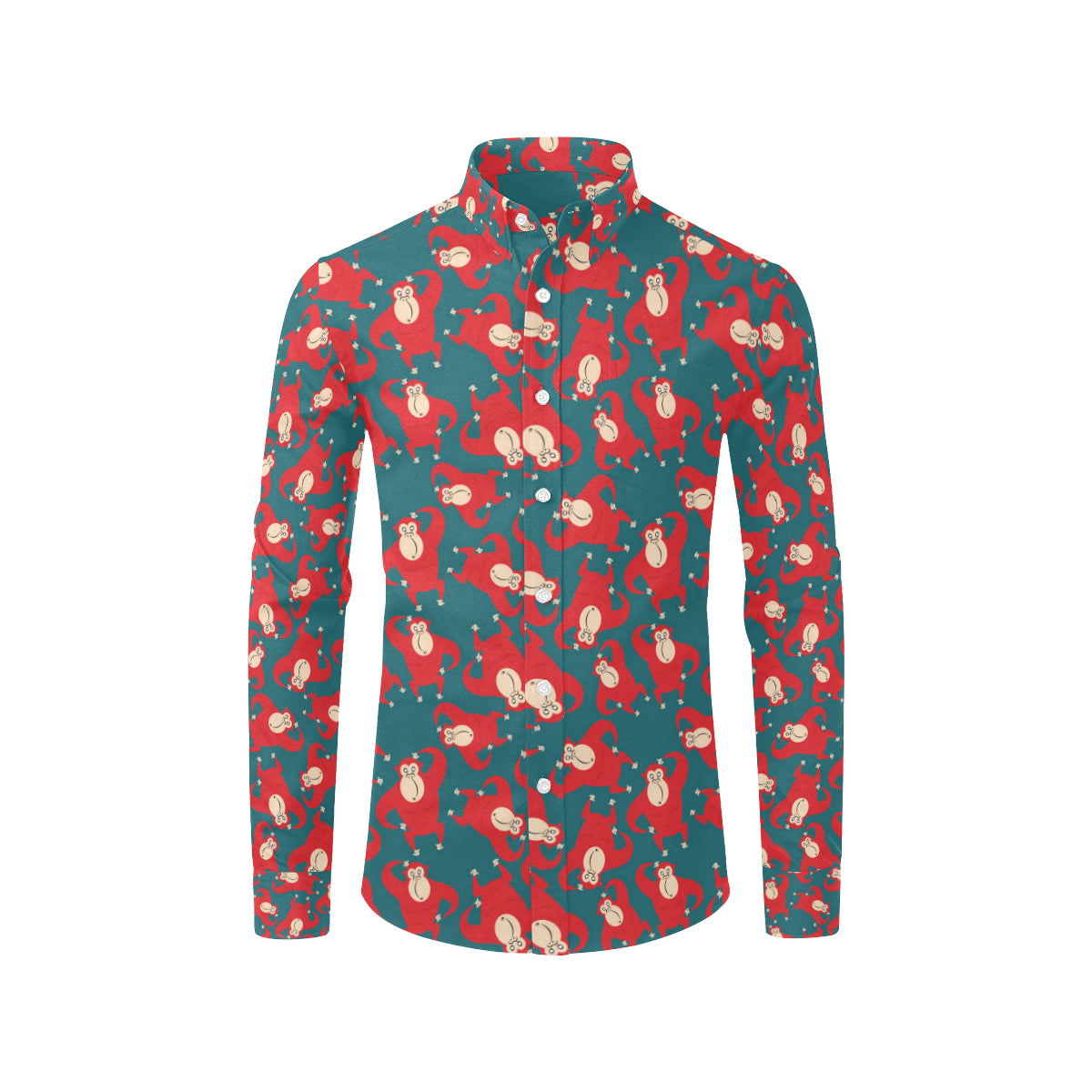 Chimpanzee Pattern Print Design 04 Men's Long Sleeve Shirt