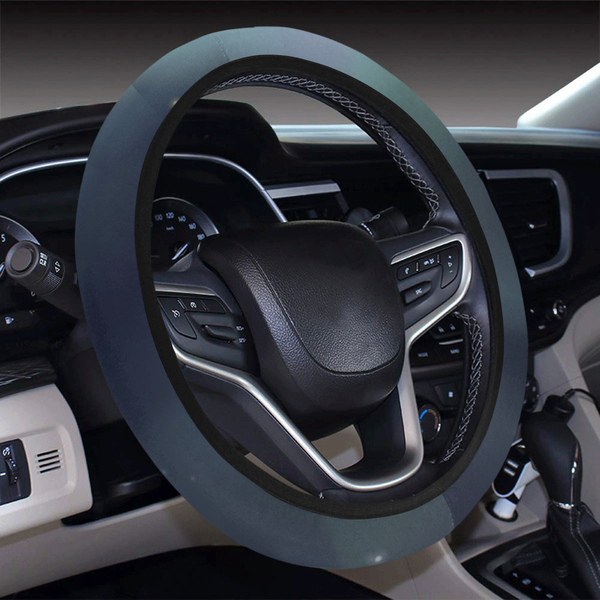 Aurora Borealis Pattern Print Design 01 Steering Wheel Cover with Elastic Edge